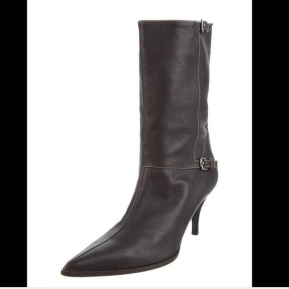 Hermès Leather Moto Kitten Heel Boots - Picture 1 of 5
